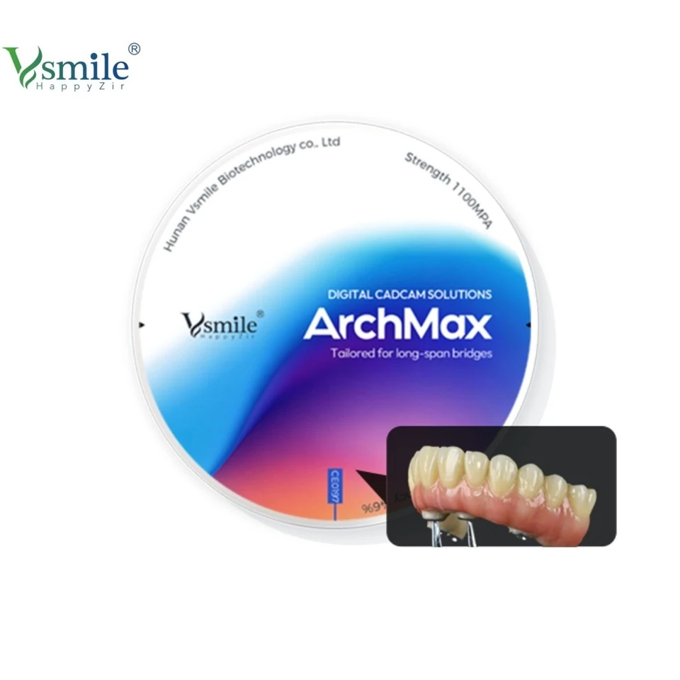 Blocco in zirconio ad arco completo per impianti dentali