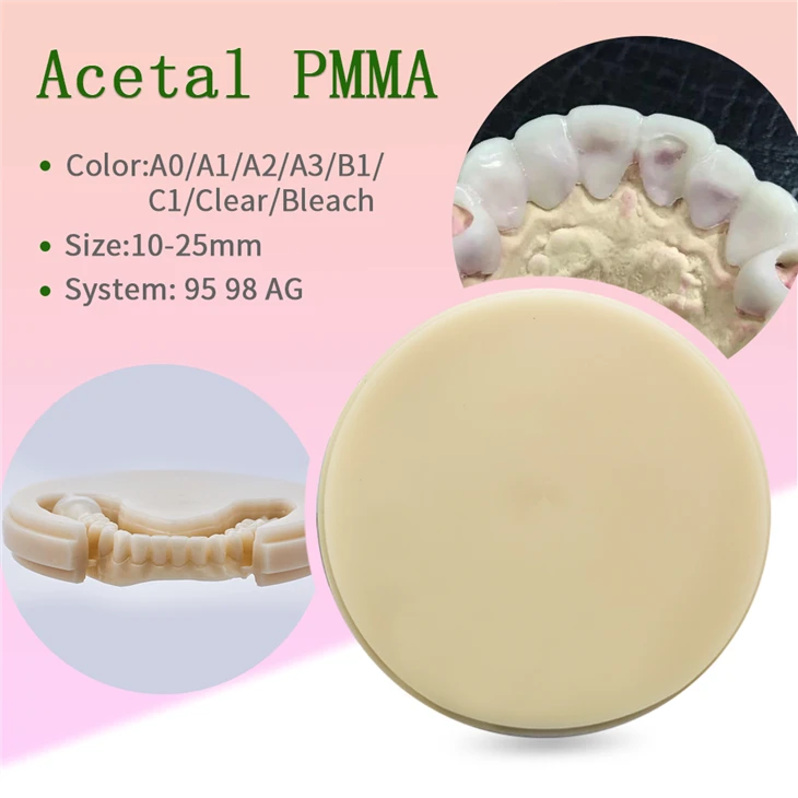 Disco dentale in resina acetalica PMMA